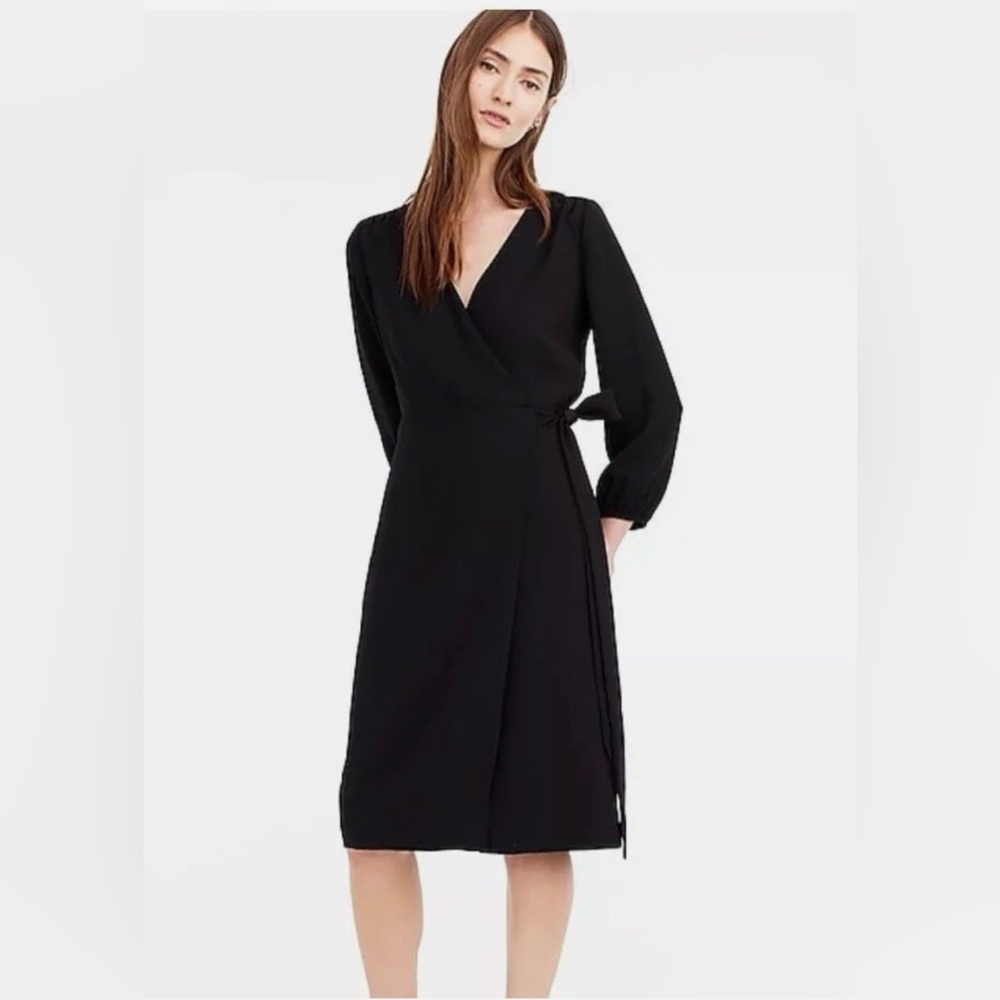 J.Crew Classic Black Wrap Dress